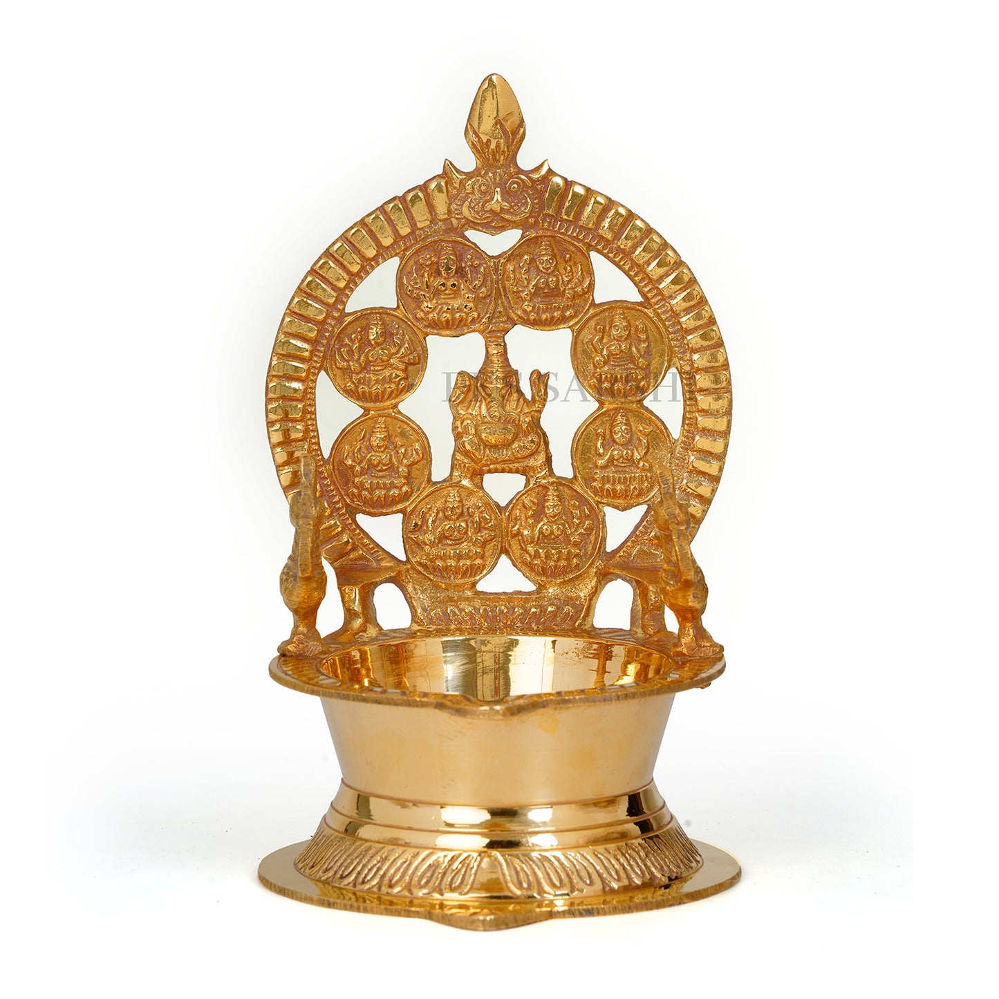 Ashtalakshmi Jalli Brass Lamp1428 5 - Elegant Traditional Oil Lamp for Divine Blessings