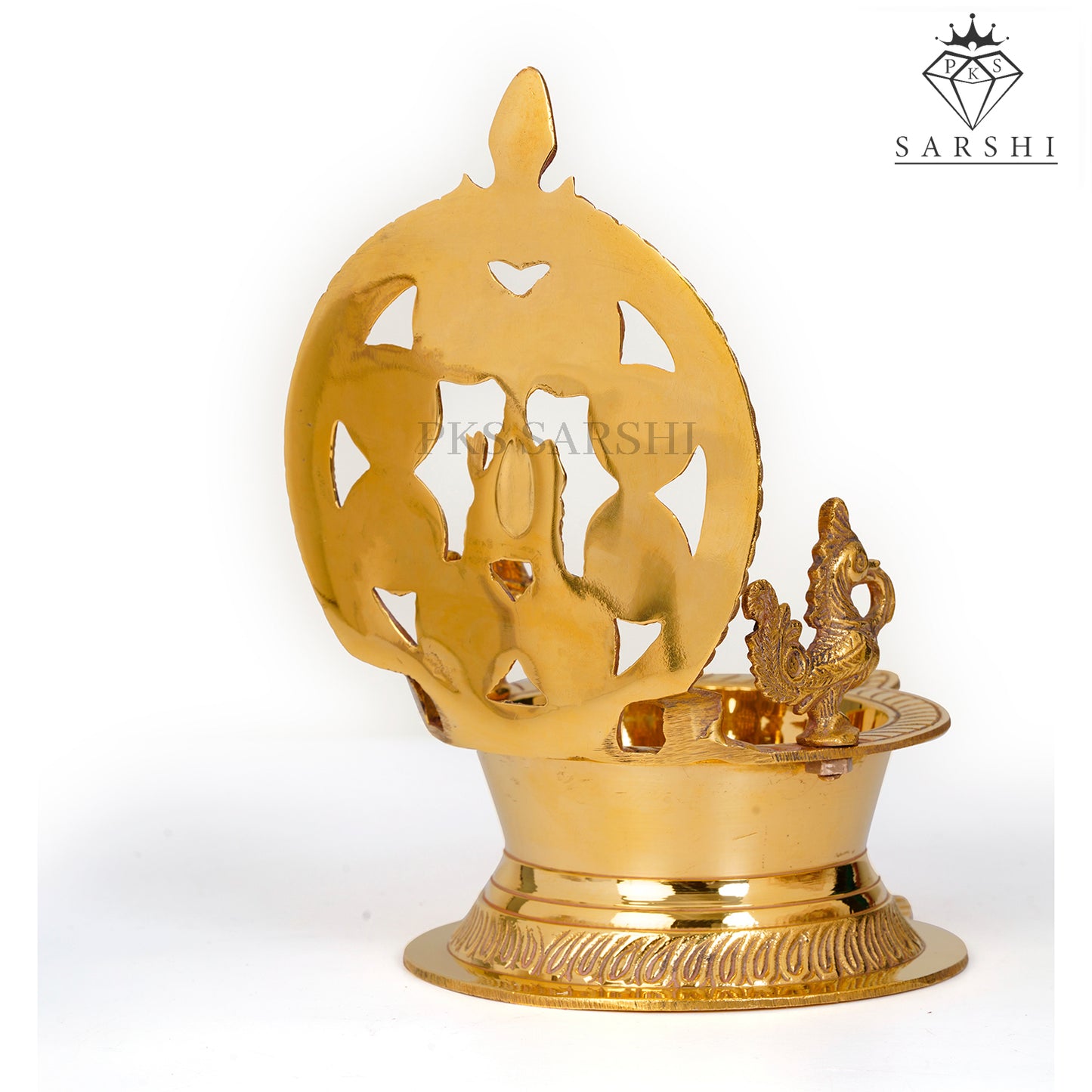 Ashtalakshmi Jalli Brass Lamp1428 5 - Elegant Traditional Oil Lamp for Divine Blessings