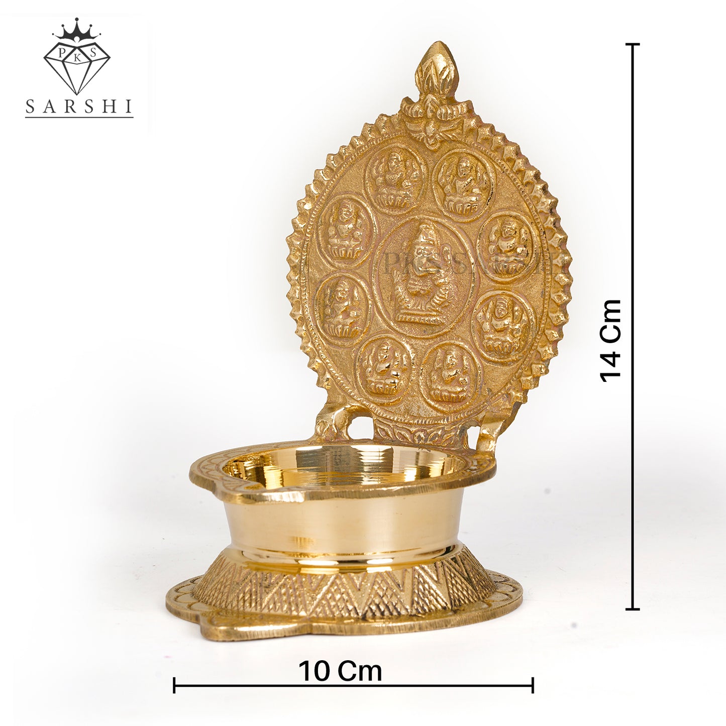 Ashtalakshmi Brass Lamp No3 - Divine Oil Lamp for Prosperity and Blessings