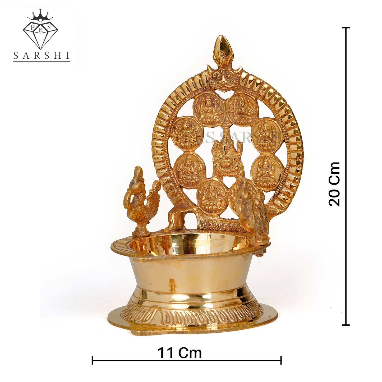 Ashtalakshmi Jalli Brass Lamp1428 5 - Elegant Traditional Oil Lamp for Divine Blessings